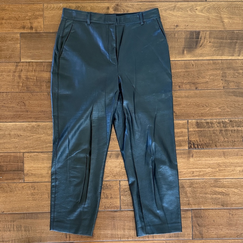 Aritzia Straight-Leg Faux Leather Pants in Black